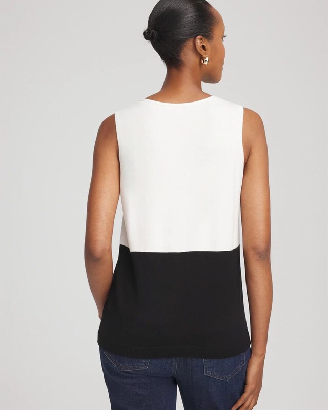 Colorblock V-neck Sweater Tank - image 3